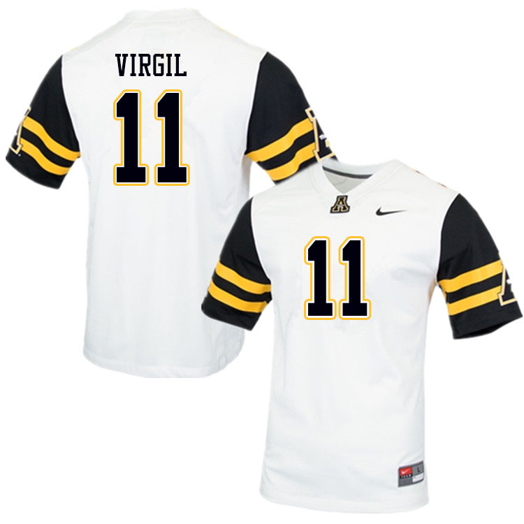 Men #11 Jalen Virgil Appalachian State Mountaineers College Football Jerseys Sale-White - Click Image to Close